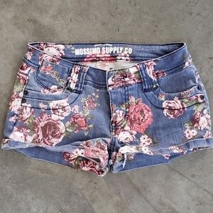 Mossimo floral denim shorts